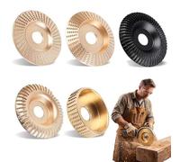 Wood Carving Discs for Grinder, Heavy Duty Tungsten Carbide Grinding Disc for Grinder, Sanding Discs for Angle Grinder, Polishing Pads for Fast Wood Shaping (5pcs-22mm aperture)