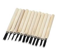 Wood carving kit Juego de herramientas mano con cuchillo cincel for tallar madera profesional, 12 Uds., for tallado básico y detallado, gubias for carpinteros