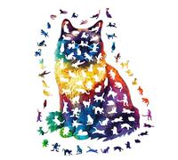 Wood Cat Puzzle - Wooden Cat Puzzles, 201 Pieces Irregular Animal Puzzles, Bedroom Decoration | For Adults Teens Cats Lovers Collectors Family Gatherings Game Holiday Birthday Office Living Room