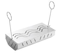 Wood Chip Smoker Box, Charcoal Grill Accessory with Lid, 9.65x4.61x2.17 Inches, Enhances Smoky Flavor, Stainless Steel BBQ Smokes Box for Meat, Fish, and Vegetables, Outdoor