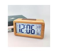 Wood Clock - Digital Alarm Clock Wood Led Alarm Clock with Temperature Display for Office Home Living Bedroom Decor(1pc, Bamboo)