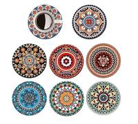 Wood Coaster Set de 8 piezas Beverage Mats, 3,94 in Wooden Craft Drink Pads, Portable Heat Protection Table Decor Kitchen, Home, for Friends, Coworkers, Lovers