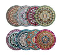 Wood Coaster Set de 8 piezas Beverage Mats, 3,94 in Wooden Craft Drink Pads, Portable Heat Protection Table Decor Kitchen, Home, for Friends, Coworkers, Lovers