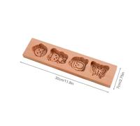 Wood Cookie Mold, Cartoon Biscuits Cutter Stamp, Chocolate Cookie Stamps, Reusable Baking Mould for Birthdays, Weddings, Home Bakers, or Cooking Classes, 11.81x2.76 inches, Brown