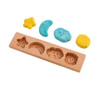 Wood Cookie Mold, Cartoon Biscuits Cutter Stamp, Hand-Carved Baking Tool for Pastry Cakes Fondant Chocolate Ideal for Birthdays Weddings Cooking Classes Food Blogging Baking Fun