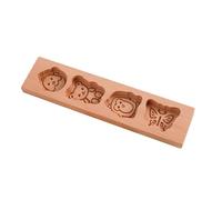 Wood Cookie Mold, Cartoon Biscuits Cutter Stamp, Hand-Carved Cookie Mould, Easy to Clean and Multiple Use for Baking, Classes, Birthdays, Weddings, Home, Bakers, 11.81x2.76 Inches
