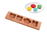Wood Cookie Mold, Cartoon Galletas Cutter Stamp, 11,81 x 2,76 pulgadas Sturdy Carved & Diseños de dibujos animados, Wooden Treats Mound for Birthday Wedding Cakes Chocolate Fondant Pastry Baking, Food