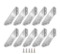 Wood Corner Braces - 10pcs Metal Triangle Brackets | Multipurpose Universaal Desk Connector with Screws, Multifunctional Wooden Desk Angle Support Suitable Furniture Home Repair Assembly Hardware
