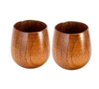 Wood Cup,2 Pieces Handmade Wood Cup | Warmth Craftsmanship Hot Drinks Mug | Compact Volume Optimization For Dining Cafe Countertop Coffee Tea Espresso Latte Wine Milk Party Kitchen