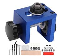Wood Dowel Hole Drilling Guide Jig Drill Bit Kit Woodworking Carpentry Punch Positioner Locator Tool