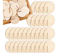 Wood Drink Tags - Wood 49.5x2.7mm Set Of 40 | Blank Round Drink Marker