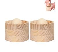 Wood Dumpling Maker, Dumpling Wrapper Maker, Hand Pie Making Tool, Wooden Mold and Ball, Manual Dough Skin Presser, for Kitchen Restaurant (2PCS)