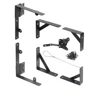 Wood Fence Gate, Gate Frame Hardware, 4.49x5.98in Easy Installation, 1 Set Heavy Duty Anti Sag, Corner Brace & Latch for Home, Driveway, Garden, Pool, Shed Doors, Outdoor Deck, Secure Gates.