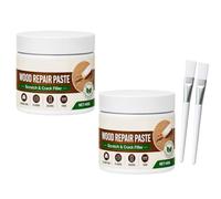 Wood Filler Putty, White Wood Repair Paste with Brush, Putty for Furniture, Cabinets, Doors and Wooden Floors, 40g (2pcs)