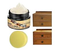 Wood Finishing Wax, 30ml Furniture Restorer with Sponge, Protective Wood Care Wax for Tables Chairs Cabinets Doors Stairs Sculpture Musical Instruments Cutting Boards Use