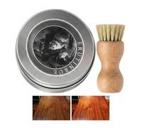 Wood Finishing Wax, Authentic Protective Paste, Furniture Repair Wax Kit, 70 g Portable Brush Set for Floor Table Chair Cabinet Door Window Frame Stairs Picture Tray Wood Care Restoration Use