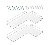 Wood Floating Shelves - Floating Shelves For Wall, Acrylic Corner Storage Rack, 2 Pieces Heavy Duty Storage, Acrylic Wall Mounted Bathroom Shelf For Kitchen Bedroom Office Apartment