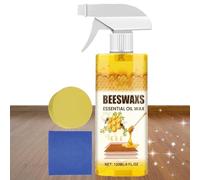 Wood Floor Polishing Spray | 120ml Fast Acting Protective With Sponge | Hardwood Floor Shine Restorer, for Countertop Table Cabinet Chair Door Stair Nightstand Headboard