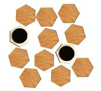 Wood Fridge Magnets - 12X Decorative Magnets For Magnetic Board | Natural Wooden Decorative Accessories | Multi-Use Ḿagnets For Home Kitchen Studio Travel Classroom Cabinet Playroom Office Decor
