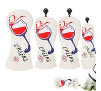 Wood Golf Club Cover - Juego de fundas para cabeza de golf, 4 unidades, diseño de goblet, fundas de madera elegantes para la protección del curso