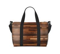 Wood Grain - Bolsa de viaje para mujer, bolsa de mano grande para fin de semana, bolsa de entrenamiento para gimnasio, bolsa de hospital para mamá, Black, Talla única