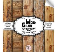 Wood Grain Scrapbook Paper: Double Sided Sheets | Wooden Texture for Card Making, Junk Journals, Origami, and Various DIY Craft Projects | 8.5" x 8.5" (21.59 x 21.59 cm)
