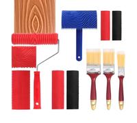 Wood Grain Tool - 11 Pieces Rubber Realistic Graining Tool, Paint Roller Set for Home, Room, Furniture, Decoration, Art, Carving, Creation, Backyard, Landscape, Summer, DIY Wood Grain Painting
