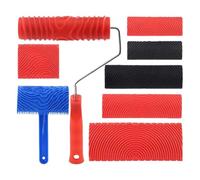 Wood Graining Tool, 8-Piece Pattern Set, Wood Texture Roller with Sturdy Design, Workshop Accessory with Multi-Use Patterns, Woodworking Tools, for Table Cabinet Counter Workshop Garage Basement