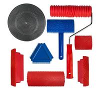 Wood Graining Tool, Rubber Wood Textures Rollers Set with Handle, 13.78x7.09 inch Paints Look Like Woods, Clear Texture Pattern Paint Rollers for Walls, Roller Wall Floor Furniture