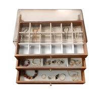 Wood Jewelry Box, Jewelry Organizer Box | Multi-layer Wood Bracelet Case | Jewelrys Case, Multi-layer Woods Watch Holder For Women Mother Girls Home Closet Dressing Table Makeup Room