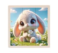 Wood Jigsaw Puzzle - Wooden Puzzle Toy, Animal Puzzles Board, Rabbit Shape Learning Game, montesori Cognitive Development Activity | Educational Problem Solving Puzzles, Fine Motor Skills Trainer