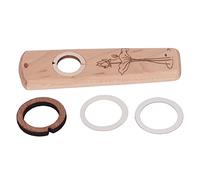 Wood Kazoo Flute, Wooden Play Guitar Ukulele Accompaniment Harmonica, Diaphragm Wind Instrument with 2 Flute Films and Mouth, Portable Musical Instrument for and Adults (Maple)