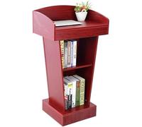 Wood Lectern Podium Stand, Floor Standing Podium for Schools, Churches, Reception, and Restaurants, 40x60x108cm(Yellow)