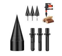Wood Log Splitter Firewood Drill Bit, Firewood Drill Bit Wood Splitter, Detachable Heavy Duty Electric Drills Screw Cone Driver Tools, 32mm and 42mm Round, Hex & Square Shank (32mm)
