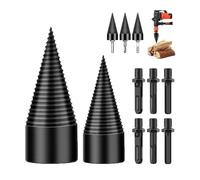 Wood Log Splitter Firewood Drill Bit, Firewood Drill Bit Wood Splitter, Detachable Heavy Duty Electric Drills Screw Cone Driver Tools, 32mm and 42mm Round, Hex & Square Shank (32mm+42mm)
