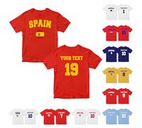 WOOD MEETS COLOR 2026 Camisetas Personalizadas para familias apasionadas por el fútbol Camisetas Personalizadas para Parejas apasionadas por el fútbol(niños-España-3T)