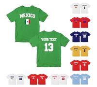 WOOD MEETS COLOR 2026 Camisetas Personalizadas para familias apasionadas por el fútbol Camisetas Personalizadas para Parejas apasionadas por el fútbol(Mujer-México-2XL)