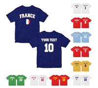 WOOD MEETS COLOR 2026 Camisetas Personalizadas para familias apasionadas por el fútbol Camisetas Personalizadas para Parejas apasionadas por el fútbol(niños-Francia-4T)