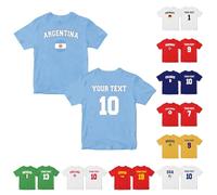 WOOD MEETS COLOR 2026 Camisetas Personalizadas para familias apasionadas por el fútbol Camisetas Personalizadas para Parejas apasionadas por el fútbol(niños-Argentina-13T)