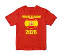 WOOD MEETS COLOR 2026 Fútbol Familias Look coordinado Camisetas Parejas y familias de Aficionados al fútbol Top Camisetas para Deporte(Hombre-España-5XL)