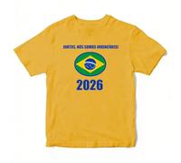 WOOD MEETS COLOR 2026 Fútbol Familias Look coordinado Camisetas Parejas y familias de Aficionados al fútbol Top Camisetas para Deporte(Mujer-Brasil-S)