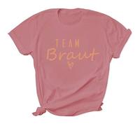 WOOD MEETS COLOR JGA T Shirt Team Braut, JGA Tshirt Frauen(Braut Wine Red M)