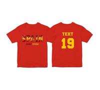 WOOD MEETS COLOR Pack Familiar Camisetas de Rojo para Fans del Fútbol, Ropa Deportiva en Rojo y Amarillo para Padres e Hijos, Ideal para el Día del Partido(niños-Rojo5-DZ-3T)