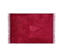 WOOD MEETS COLOR Tapete de oración de estilo tradicional grande y grueso, lavable a máquina, perfecto para hombres y mujeres (rojo)