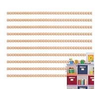 Wood Molding - 15.75 Inch Decorative Beaded Wood Trim, 10 Piece Half Wooden Beads Trim Strip, Easy To Use Unfinished Wooden Half Molding Beads For Window, Door, Cabinet, Wall, Shelf, Furniture