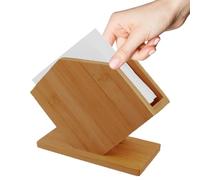 Wood Napkin Holder | Natural Texture, Square, Vertical & Fan-Shaped Styles | Dining, Counter, Coffee Table Accessory | Lightweight 300g Paper Towel Organizer For Easy Use