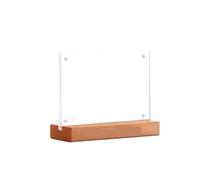 Wood Photo Frame A6 Desk Sign Holder Table Menu Card Price Tag Display Office Signboard Stand(02)