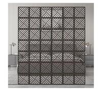 Wood Plastic Hanging Room Dividers Panels from Ceiling - Privacy Partitions Panel Screen for Home Decor - Hollow Screen Adornment for Simple Hanging Screen(Black,12Pcs)