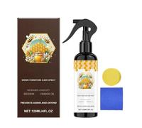 Wood Polishing Spray - 120ml Natural Deep Nourishing Fast Acting | Wood Floor Care Solution | For Cabinets Chairs Shelves Countertops Doors Stairs Dressers Nightstands Hardwood Floors