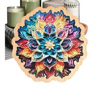 Wood Puzzles Adult, Flower Shaped Jigsaw, 74 piezas Brain Teaser, Colorful Wooden Design, Tabletop Centerpiece, Compact Size, Family Game, Cognitive Challenge, Decorative Puzzle